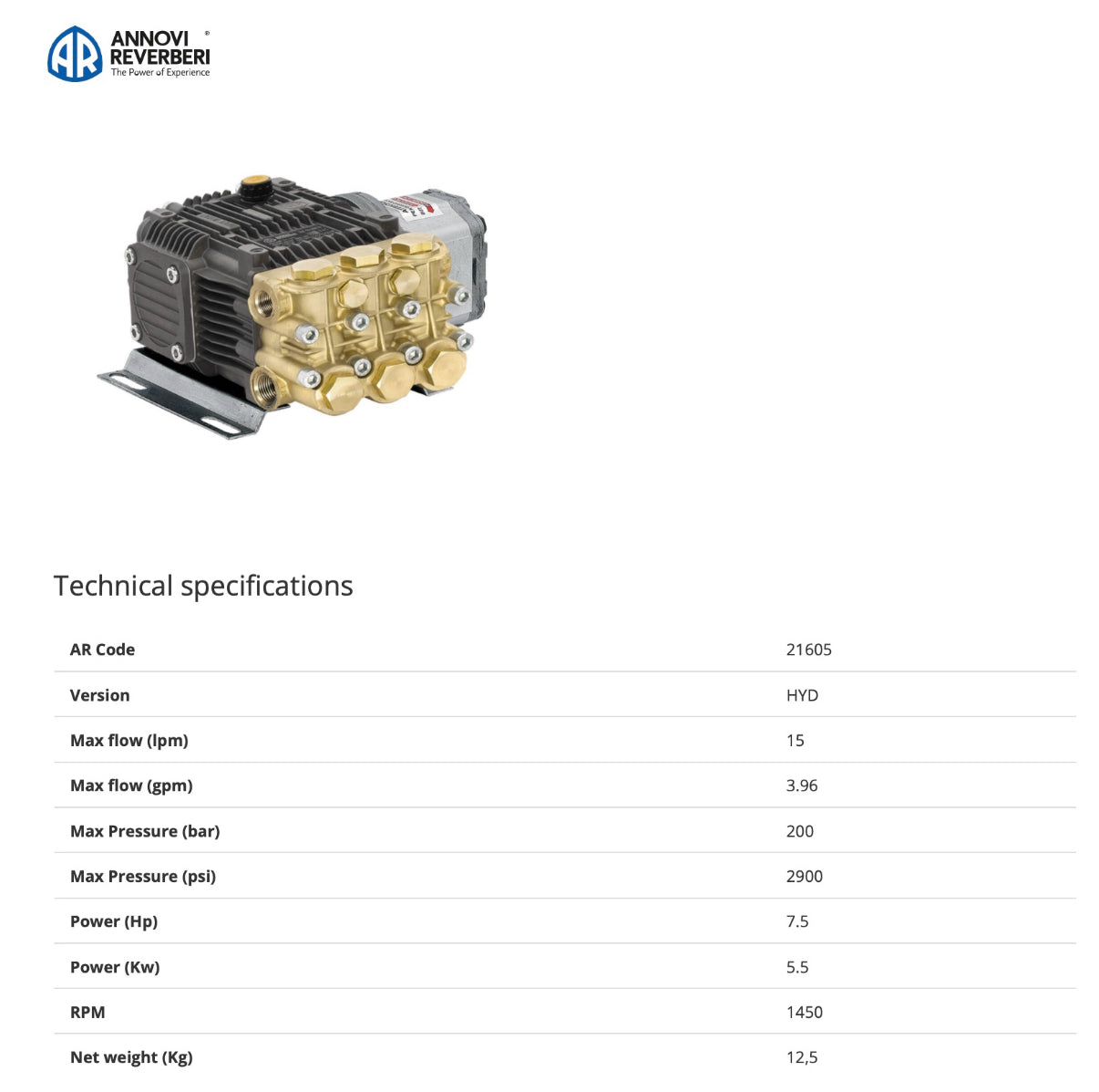 HYD-RK 15.20 MP Hydraulic Drive Motor & Pump Unit – 15 L/min @ 200 Bar, 1450 RPM, Sauer Danfoss Motor