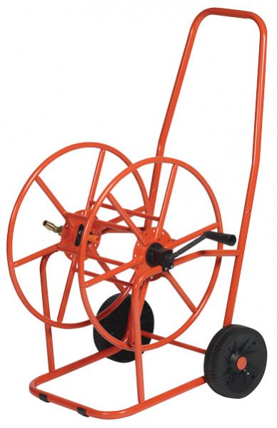 Trolley Mount Manual Hose Reel (Powder Coated Steel) - 80m Capacity for 3/4" Hose