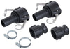 1 1/2" Polypropylene Cam Lever Kit - Lightweight & Chemical Resistant for Fluid Transfer