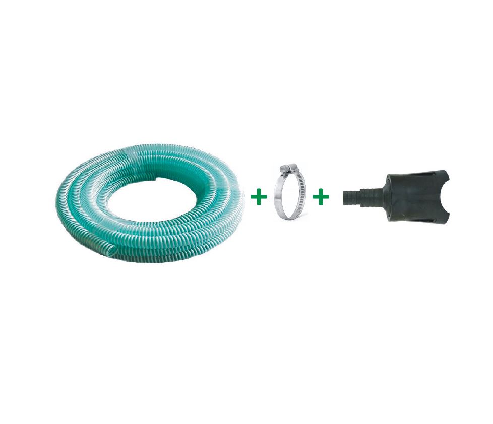 Tricoflex “Spirabel” Suction Hose Kit – Type C, 3/4″ (20mm) ID, 3m or 5m, with Large Thermoplastic Filter