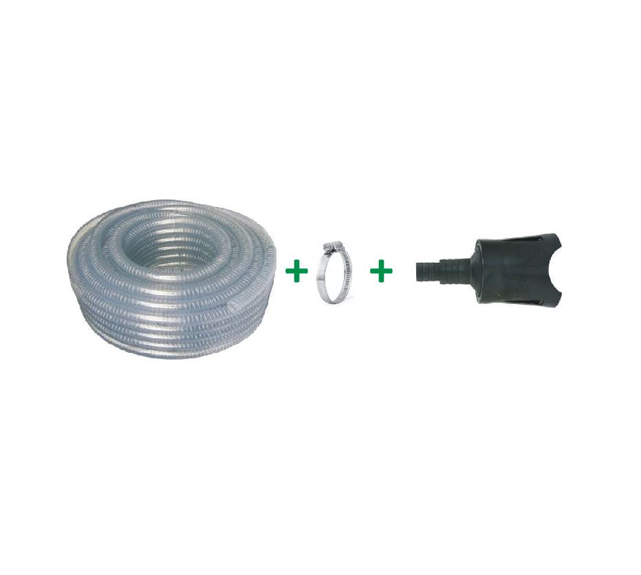 Tricoflex “Spire Acier” Suction Hose Kit – Type C, Wire-Reinforced, 1/2″ ID, 3m or 5m, with Thermoplastic Filter