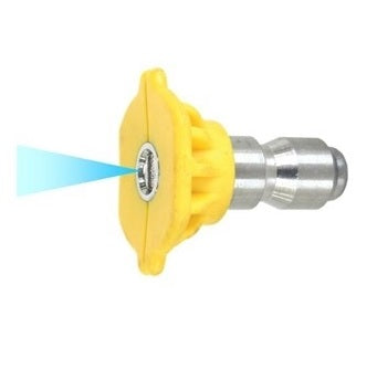 15° Yellow Colour Coded 11.6mm Quick Release Wash Nozzle – Narrow Spray