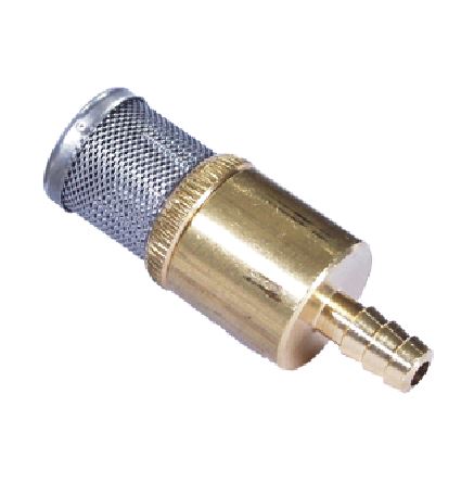 Brass Chemical Strainer with Non-Return Valve – 1/4″ (7mm) Hose Tail – 40mm Length – 23-011