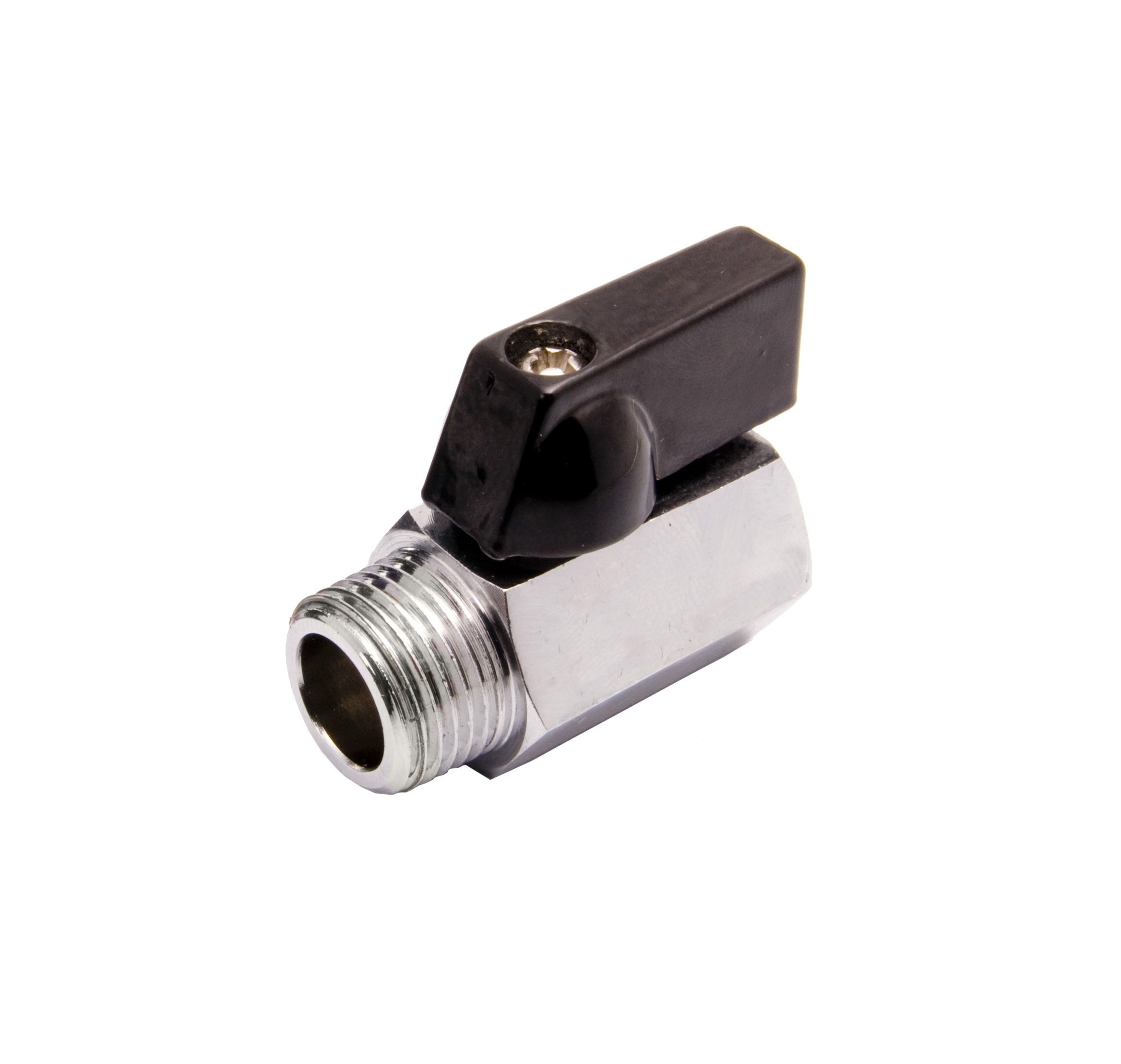 Mini Ball Valves – Low Pressure, Female x Male, 10 Bar, Chrome-Plated Brass (1/4" to 1/2")