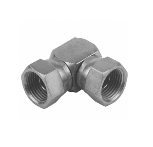 Female x Female Plated Steel 90 Degree Elbow - Durable High-Pressure Connector