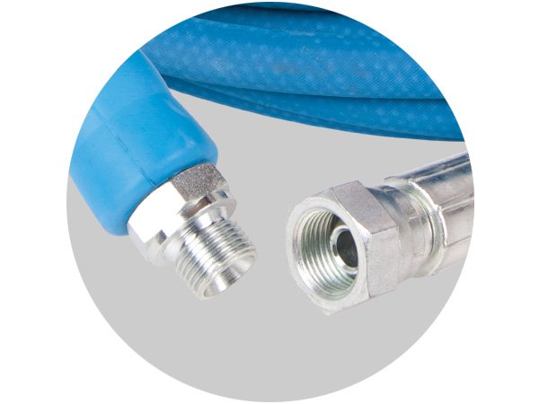 3/8" Hose Reel Hose Assembly – 15–30m, 210 Bar, 1-Wire Blue Non-Scuff Rubber