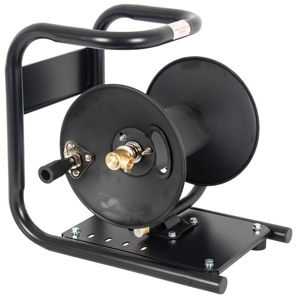Frame-Mounted Manual Hose Reel – [15m/25m/30m/50m/60m], 3/8″ Hose Compatible, 275 Bar – Steel Carry Frame with Brass Swivel