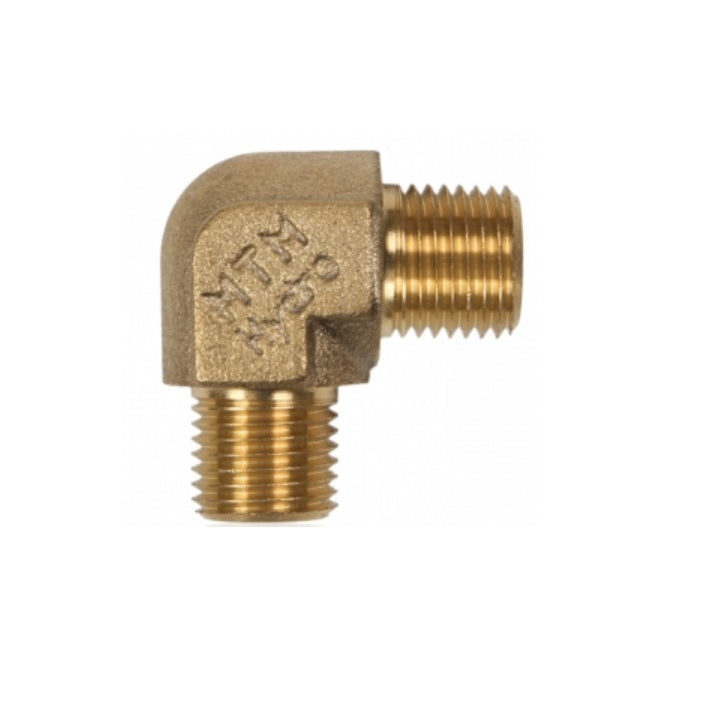 Brass Elbow 90° – Male x Male BSP, High Pressure Rated - 3/8″M x 3/8″M