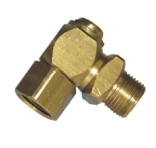 90° Brass Swivel – 1/2″M x 1/2″F, 250 Bar