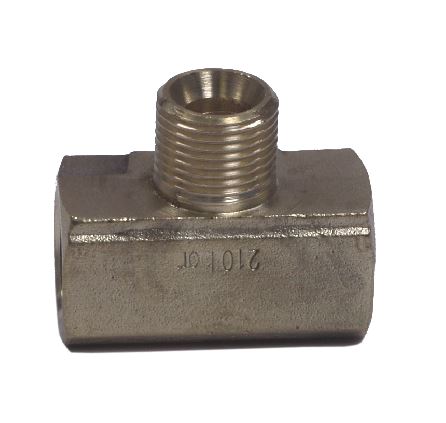 Brass Block Tee – 3/8″M x 3/8″F x 3/8″F BSP, 210 Bar Rated