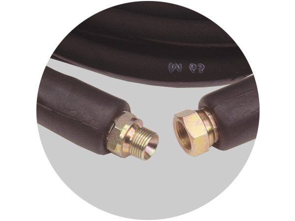 3/8" High Pressure Hose – Threaded Series, 10m–50m, 250 Bar, 1-Wire Rubber, BSP Male/Female Ends