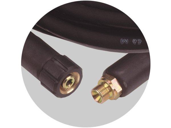3/8" High Pressure Hose – 10m, 250 Bar, 1-Wire Rubber, M22F to 3/8" BSPM – Part No: HP2600K