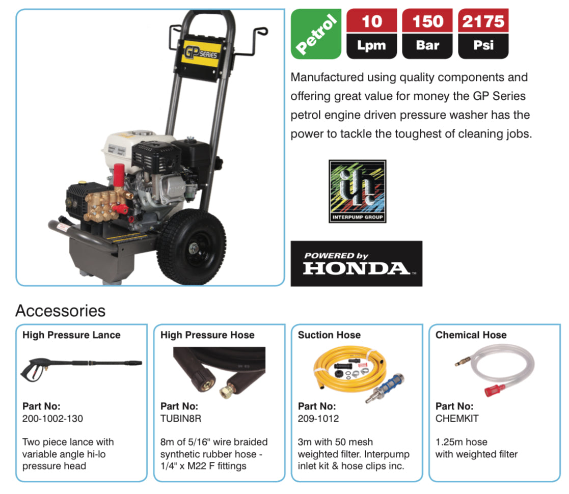 GP Series 10150 Petrol Pressure Washer - Powerful & Reliable Cleaning