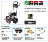 Cobra 12150 Petrol Pressure Washer - Versatile Power on Wheels for Commercial Use