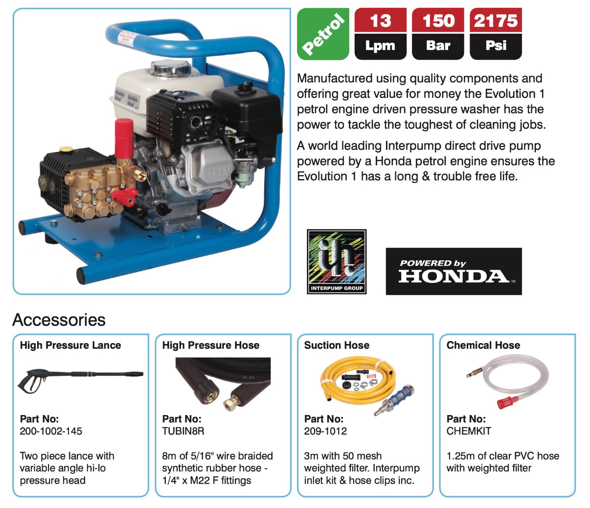Evolution 1 13150 Petrol Pressure Washer - Compact Power & Unmatched Reliability