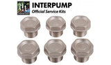 Interpump Service / Repair Kit 5 - 6x valve caps with O rings Nickel plated brass