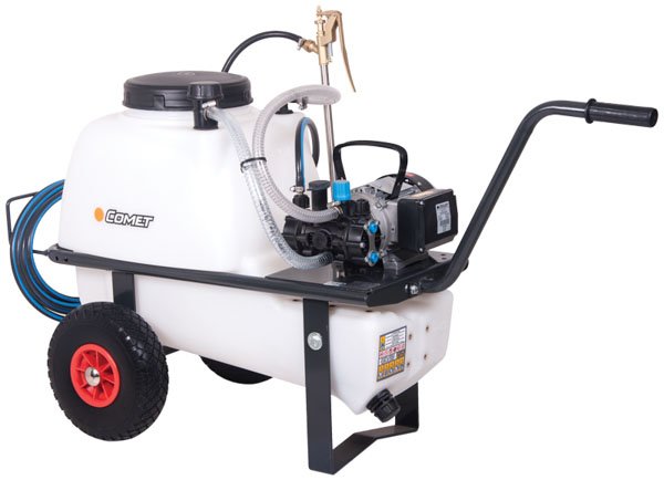 Comet MC18 50L Wheelbarrow Tank – 10.7 l/min @ 15 Bar – 230V Motor – Part No: WBU-50-1115E