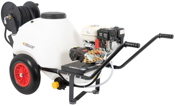 DPM Wheelbarrow Pressure Washer – 200 Bar, 8 Lpm, 120L Tank, 20m Hose – Part No: WBU8200P-20M