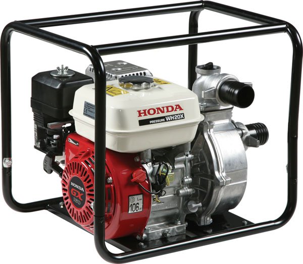 Honda WH20 Water Pump – 450 L/min @ 5 Bar, 2″ Ports, GX160 Engine, Carry Frame